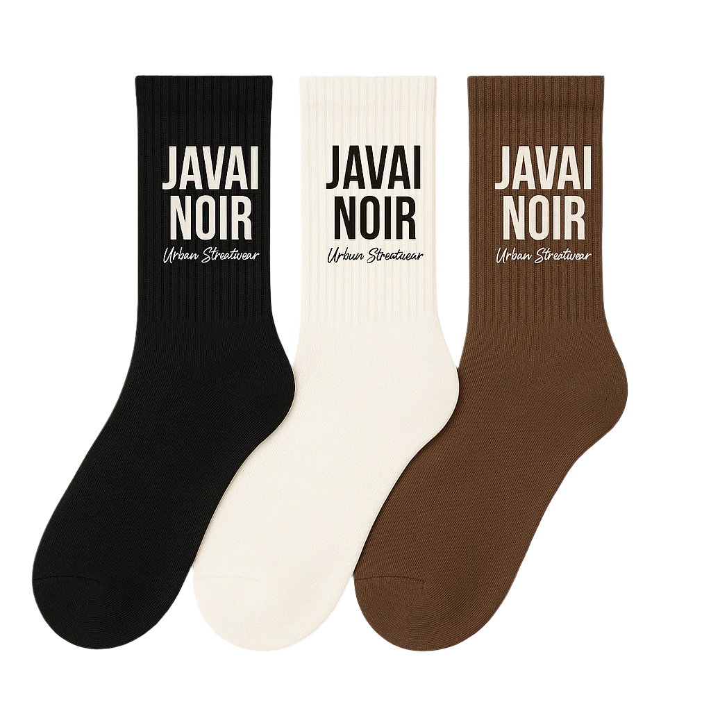 JAVAI NOIR Urban Streetwear Socks – 3 Color Options